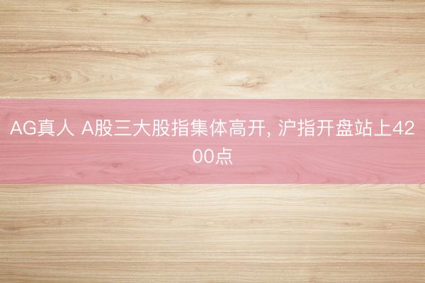 AG真人 A股三大股指集体高开， 沪指开盘站上4200点