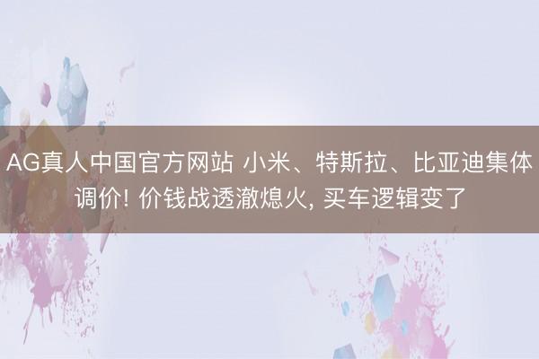 AG真人中国官方网站 小米、特斯拉、比亚迪集体调价! 价钱战透澈熄火， 买车逻辑变了