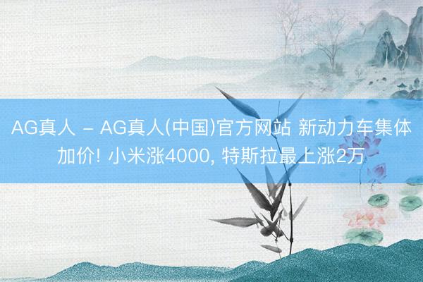 AG真人 - AG真人(中国)官方网站 新动力车集体加价! 小米涨4000， 特斯拉最上涨2万
