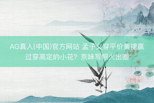 AG真人(中国)官方网站 孟子义穿平价黄裙赢过穿高定的小花？京味写照火出圈