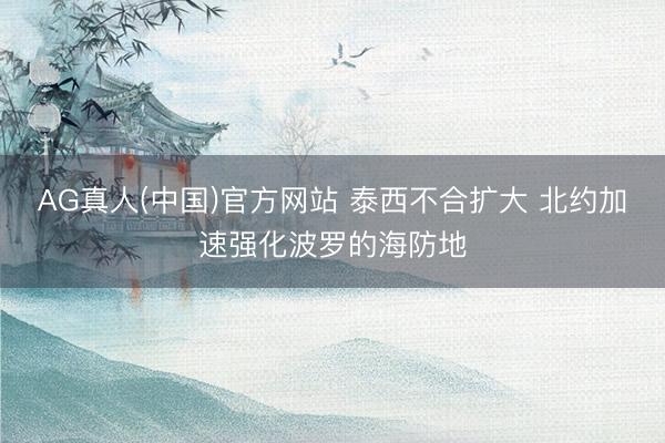 AG真人(中国)官方网站 泰西不合扩大 北约加速强化波罗的海防地