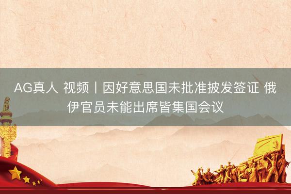 AG真人 视频丨因好意思国未批准披发签证 俄伊官员未能出席皆集国会议