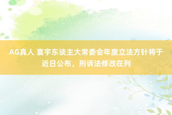 AG真人 寰宇东谈主大常委会年度立法方针将于近日公布，刑诉法修改在列